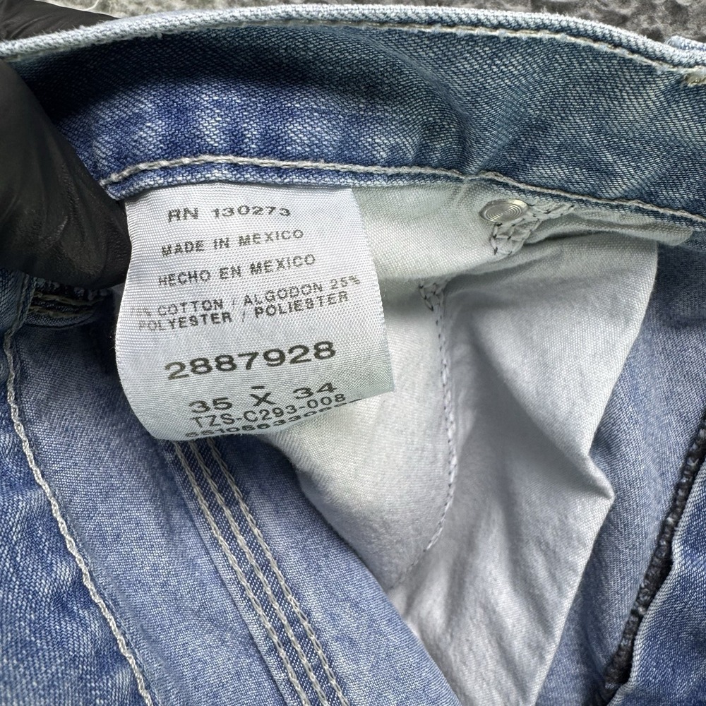 Vintage LEE Carpenter Jeans Mens 35x34 Blue Faded Y2K Baggy Straight Dungarees - Picture 5 of 13